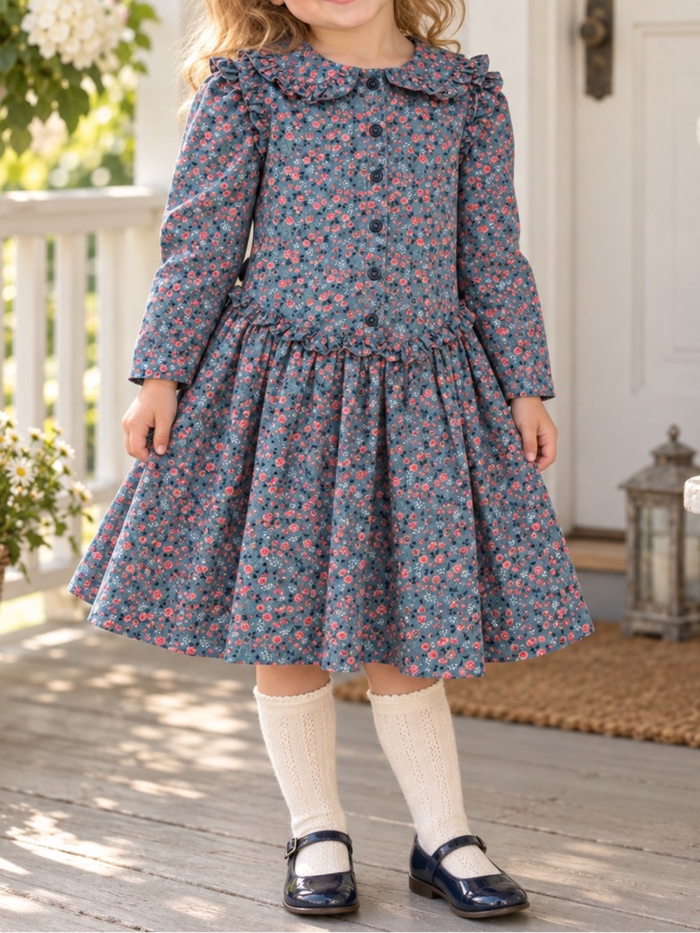 Rare 80’s Vintage Gwen San Francisco Cotton Floral Prairie Dress Made in USA 🇺🇸
